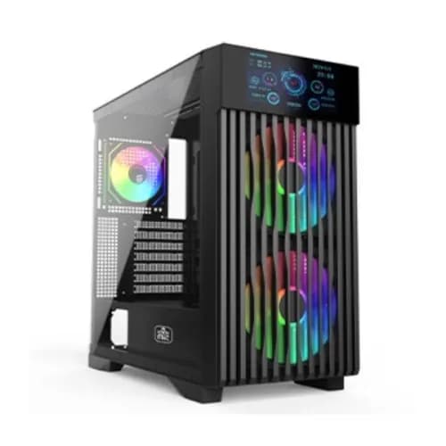 Monarch M9 Pro Max X3 ARGB Mid Tower Black ATX Gaming Casing With App Control LCD Screen Monarch M9 Pro Max X3 ARGB Mid Tower Black ATX Gaming Casing With App Control LCD Screen