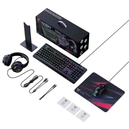 Onikuma TZ5006 5 in 1 RGB Wired Black Mechanical Gaming Keyboard, Mouse, Mouse Pad, Headphone & Headphone Stand Combo Onikuma TZ5006 5 in 1 RGB Wired Black Mechanical Gaming Keyboard, Mouse, Mouse Pad, Headphone & Headphone Stand Combo